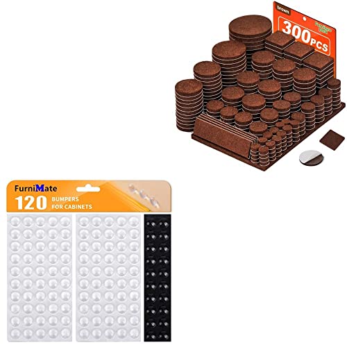 Felt-Furniture-Pads-300-Pieces Furniture Pads+Cabinet Bumpers Door Drawer Bumper Pads 120 Pcs #TOP9