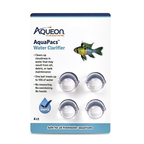 Aqueon AquaPacs Water Clarifier, for Freshwater Aquariums, 4 Pack