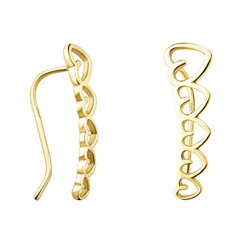 Boucles d'oreilles grimpeur coeur en argent 925 SOFIA MILANI