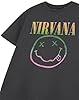 Nirvana Rainbow Kids T-Shirt | Grey Rainbow Logo Graphic Tee | Short Sleeve Unisex Shirt for Children | Rock Band Merchandise | Youth Grunge Fashion Top for Kids & Teens #5