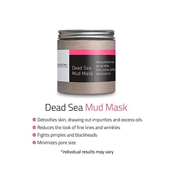 YEOUTH Dead Sea Mud Mask with Hyaluronic Acid and Avocado Oil, Revitalizing Facial Masks for Smoother, More Radiant Skin, Face Mask Skin Care 8oz