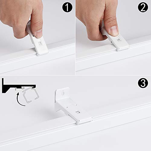 SOLOKOS Wall Mount Brackets for Room Divider Curtain Track Set White Curtain Track Installation Accessories (10-Pack Wall Mount Bracket)