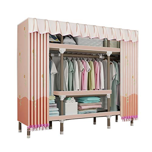 Armario, armario plegable, barra de ropa para dormitorios de niños y adultos, armario de almacenamiento de rack de almacenamiento de 130 * 50 * 180 cm / 176 * 50 * 180 cm / 210 * 50 * 180 cm Cover