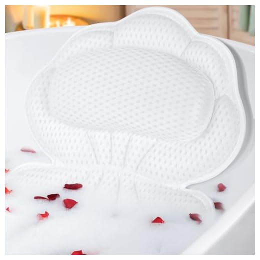 Bath Pillows for Tub, Afitton Luxury Bath Pillow Bathtub Pillow Headrest Neck and Back Support - with 4D Air Mesh Fabric & 6 Powerful Suction Cups, Ergonomic Bath Accessories Spa Gifts for Women Men