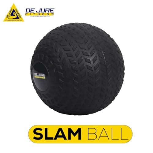 Image of DE JURE Fitness Rubber Dead Bounce Slam Ball Strength & Conditioning Cross Training, Exercise & Fitness, Core Training, Squats, Lunges & Plyometric, Slam Ball (12 Kgs),Black