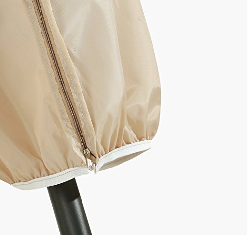 Uhousdeco Patio Weatherproof Market Umbrella Cover With Zipper, Water Resistance, Outdoor Weatherproof, Beige Color #TOP1