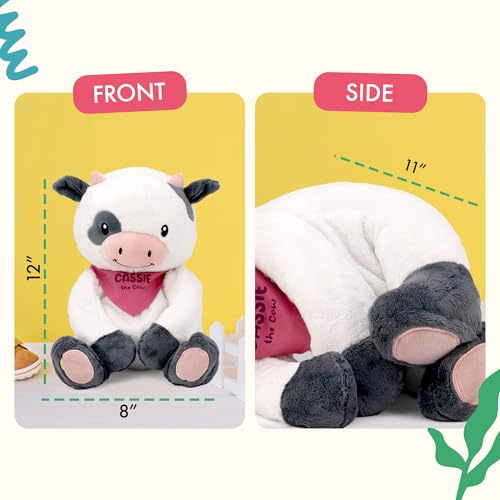 Image of Lilly's Love Weighted Stuffed Animal, 5lb | Sensory Weighted Plush for Kids and Adults | Machine Washable Plushies w /Removable Inner | Calming Weighted Stuffed Animals for Anxiety, Cassie The Cow