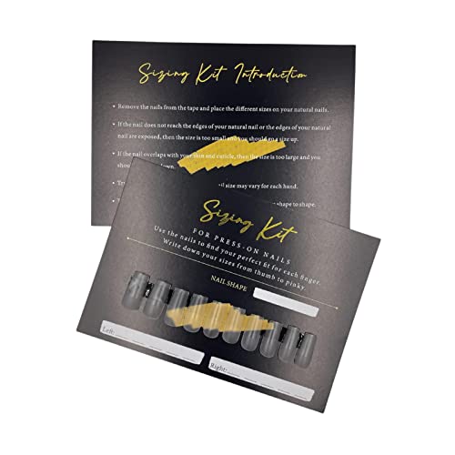 Press On Nail Sizing Card 30 Pack Empty Large Black