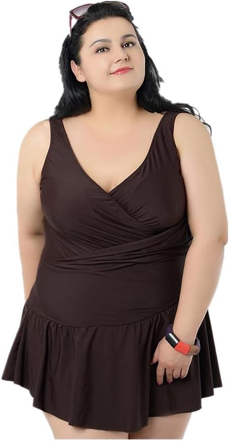 Plus Size Women Skirt One-Piece Swimsuit Beach Wear 4XL