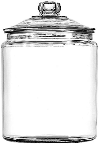 Anchor Hocking 1 Gallon Heritage Hill Glass Jar with Lid (4 piece, all glass, dishwasher safe)