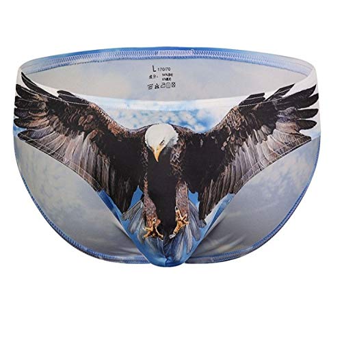 YUHUALI Intimo Uomo Convex Stampa Stereo Stereo Slip Vita Bassa Intimo Sexy Blu 02 M
