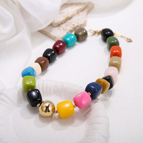Heantiys Chunky Resin Beaded Choker Necklace for Women by Heantiys - Used condition - Image 4