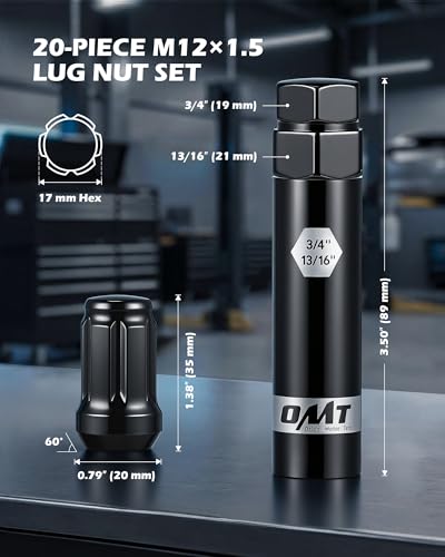 Image of Orion Motor Tech M12x1.5 Lug Nuts,12x1.5mm Wheel Lug Nuts Compatible with Toyota Camry Corolla Highlander RAV4 Tacoma, Honda Accord CR-V Civic Fit, Ford Escape Focus Fusion and More, Set of 20