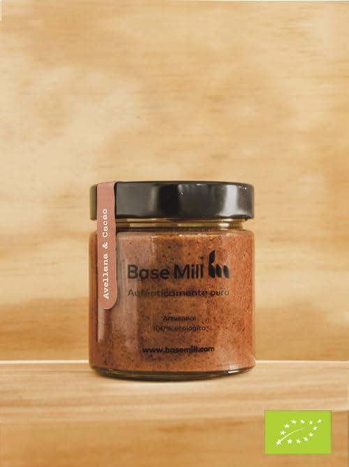Base Mill Pack de 3 Crema de Avellanas 84% y Cacao (200g) – Vegana, Sin Azúcares Añadidos, Sin Gluten, Alta en Fibra, con Pasta de Dátil, Elaboración Artesanal, Natural y Saludable