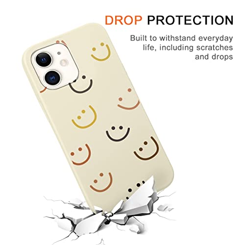 Rumdey 2 Pack Happy Smiles Face For Iphone 11 6.1 Inch Phone Case,Aesthetic Cute Smile Design Cases Soft Silicone Slim Tpu Shockproof Protective Bumper Cover For Women Men Girls-Kawaii #TOP4
