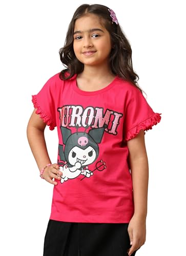 Image of Kidsville Official Hello Kitty Graphic Printed Relaxed Fit Cotton Tshirt for Girls