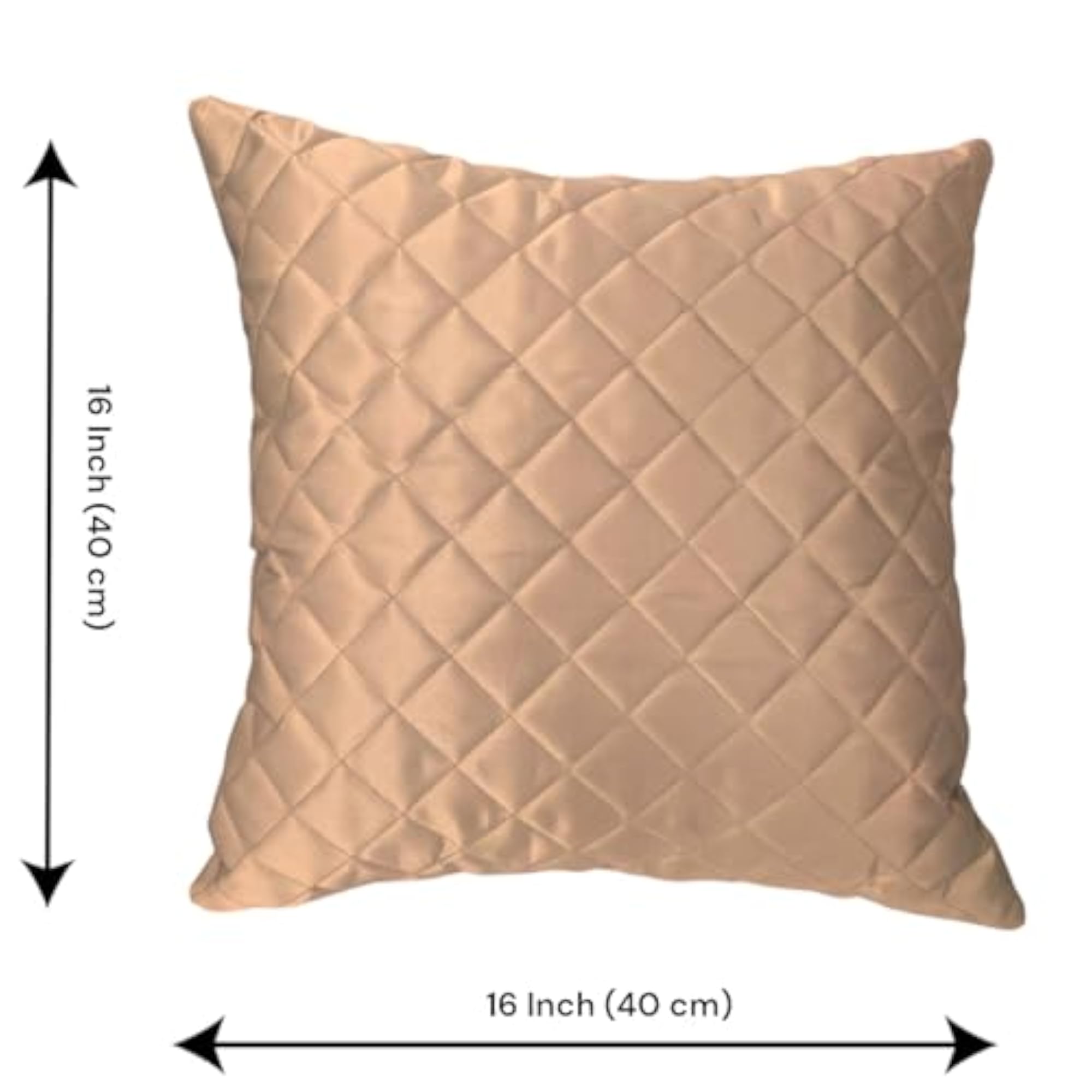 Satin Box Quilting Cushion Cover Pack, Khaki