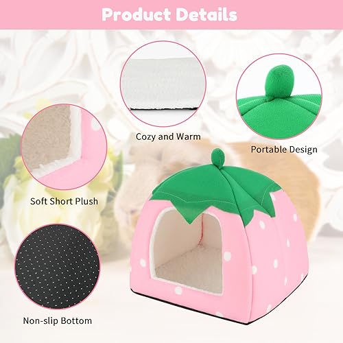 Image of BWOGUE Guinea Pig House Bed Cozy Hamster Cave Large Hideout for Dwarf Rabbits Hedgehog Bearded Dragon Winter Nest Hamster Cage Accessories