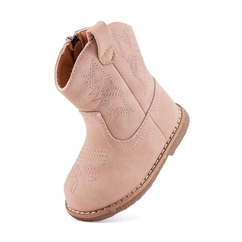 Bmcitybm W24FW612-CAMEL-125 Baby Cowboy Cowgirl Boots Infant Western Boots Toddler Boys Girls Round Toe Riding Mid Calf Boots All Seasons thumb #3