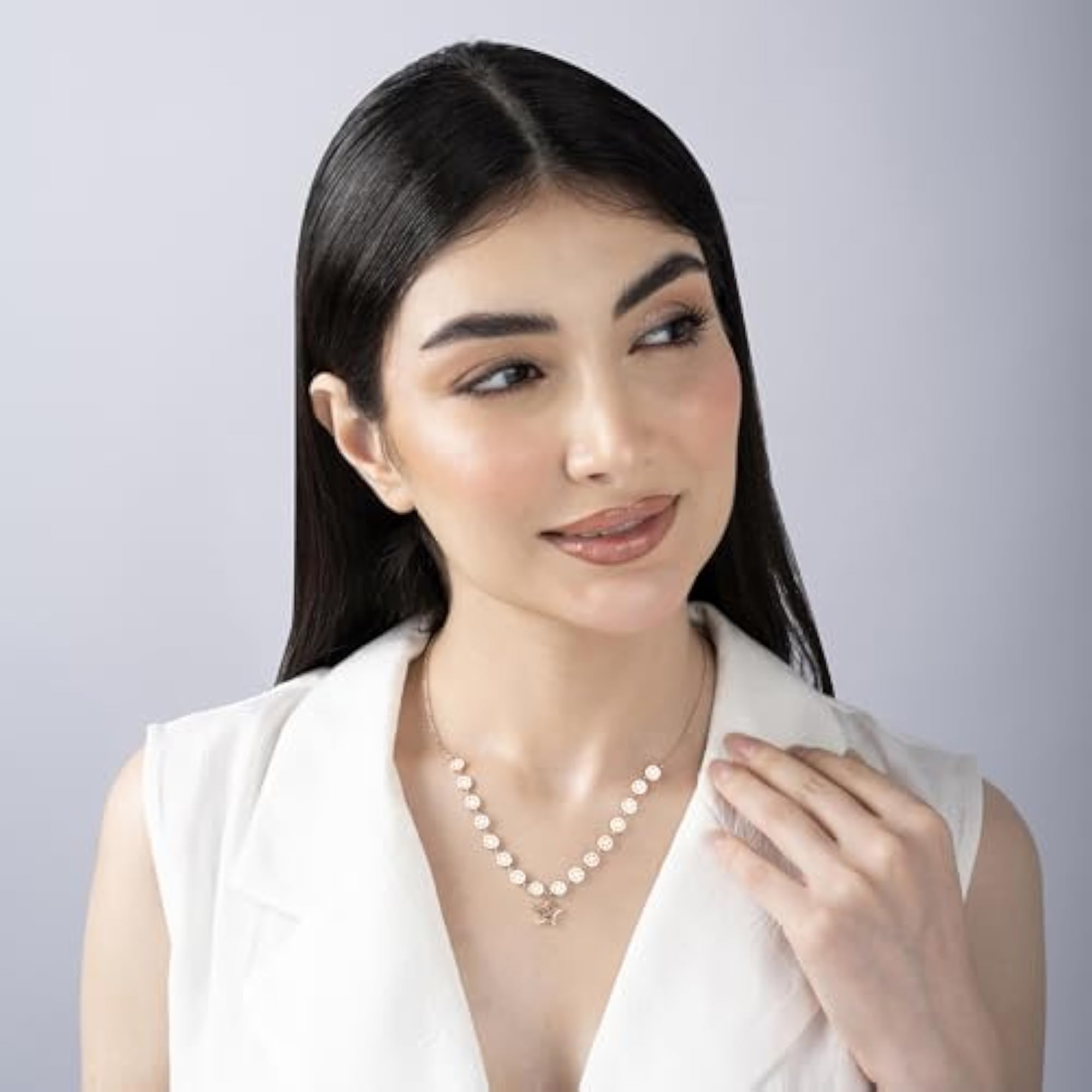 Starry Circlet 925 Silver Open Circle Pendant Necklace