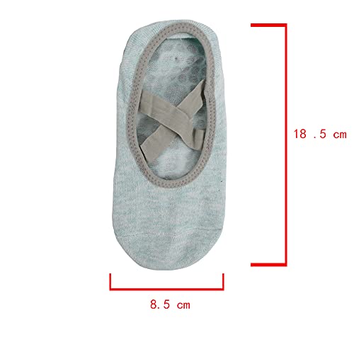 Labanca 2 Pairs Women Yoga Socks With Strips Non-Slip Barre Socks With Straps For Pilates Ballet Dance, Blue #TOP6