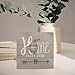 Yetmadi Home Sweet Home Wood Box Sign Decor, Farm House Decorations, Rustic Farmhouse Style Wood Block Plaque for Living Room, Desk, Shelf, TV Stand, 5x5