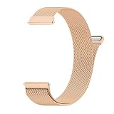 Amzpas Bransoletka do zegarka Garmin Vivoactive 4S/Venu 3S/Venu 2S/Vivomove 3S dla kobiet i mężczyzn, 18 mm, bransoletka z siateczki z nierrdzewnej stali, metalowe paski zamiennicze do Garmin