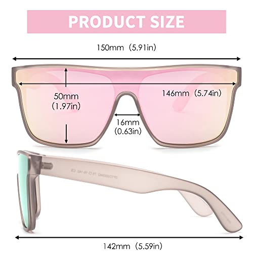Image of GLINDAR Oversized Square Polarized Sunglasses for Men Women, One Piece Shield Shades UV400 Protection