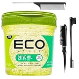 IVDZ Styler Gel & Edge Control Bundle with 3PCS Slick Back Brush Set | Eco Gel for Curly Hair, Braids, and Perfect Curl Styles | Styling Gel for Women & Men