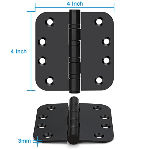 3 Pack Goldenwarm Ball Bearing Door Hinges For Exterior & Interior Doors 4In Stainless Steel Door Hinges Heavy-Duty Door Hinges Black 4'' Door Hinge, 5/8'' Radius Corners #TOP1