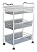 Deco Brothers 3 Tier Metal Rolling Storage Utility Cart with Wheels, Silver