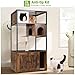 GUTINNEEN All-in-One Cat Litter Box Enclosure Hidden Litter Box Furniture with Cat Tree, Scratching Post, Cozy Cat Cave, Hanging Hammock, Storage Cabinet, Durable & Space-Saving (Brown)