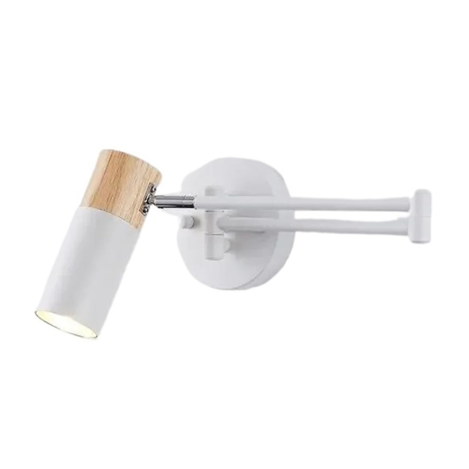 Lámpara de pared para sala de estar con brazo telescópico y aplique plegable blanco