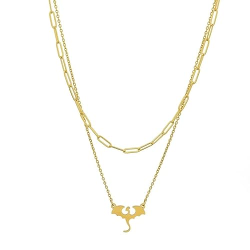 Gold Dragon Necklace for Women 14K Gold Plated Dragon Simple Jewelry Gifts