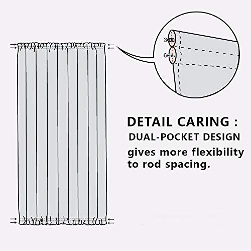 ele ELEOPTION French Türvorhang Einfacher Stil Reinweiße Chiffon-Gardinen Romantische Wohnkultur Französische Vorhänge Halbtransparent Vorhang für Terrassen- und Glastürfenster, 1 Stück (137 * 183cm)