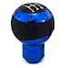 Thruifo 5 Speed Gear Shifter Knob, Leather & Aluminum Automatic Manual Car Stick Shift Head Fit Most MT Vehicles, Blue