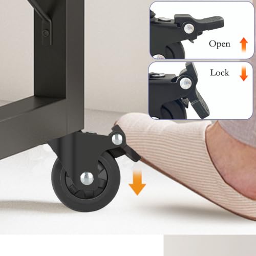 4er Set Möbelrollen mit Bremse,Rollen Schwerlast 32mm,L-Förmige Rollen für Möbel,Tragkraft 20kg pro Lenkrollen,Keine Spuren & Leise,Lenkrollen ausTPR, Möbelroller, Möbelroller, Transportrollen