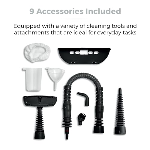 Tower T134000PL THS10 Corded Handheld Steam Cleaner with 9 Accessories, 1050W, Platinum - 5