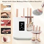 Electric Makeup Brush Cleaner Machine With Makeup Brush Dryer, Automatic Spinning Cosmetic Brushes Cleaner Tool Fit for All Size Makeup Brush with Makeup Brush Cleaning Mat - Image 3
