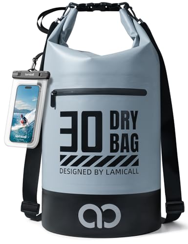 Lamicall Dry Bag, wasserdichte Tasche - [Robust & Kratzfest] 5L/10L/20L/30L/40L Rucksack Wasserdicht Beutel, Waterproof Bag Drybag für Wassersport/Strand/Bootsport, Freie 100% wasserfeste Handyhülle