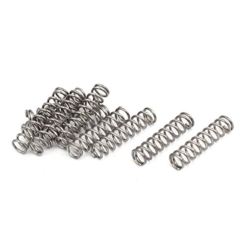 Aexit 0.8mmx6mmx25mm 304 Springs Stainless Steel Compression Springs Silver Compression Springs Tone 10pcs