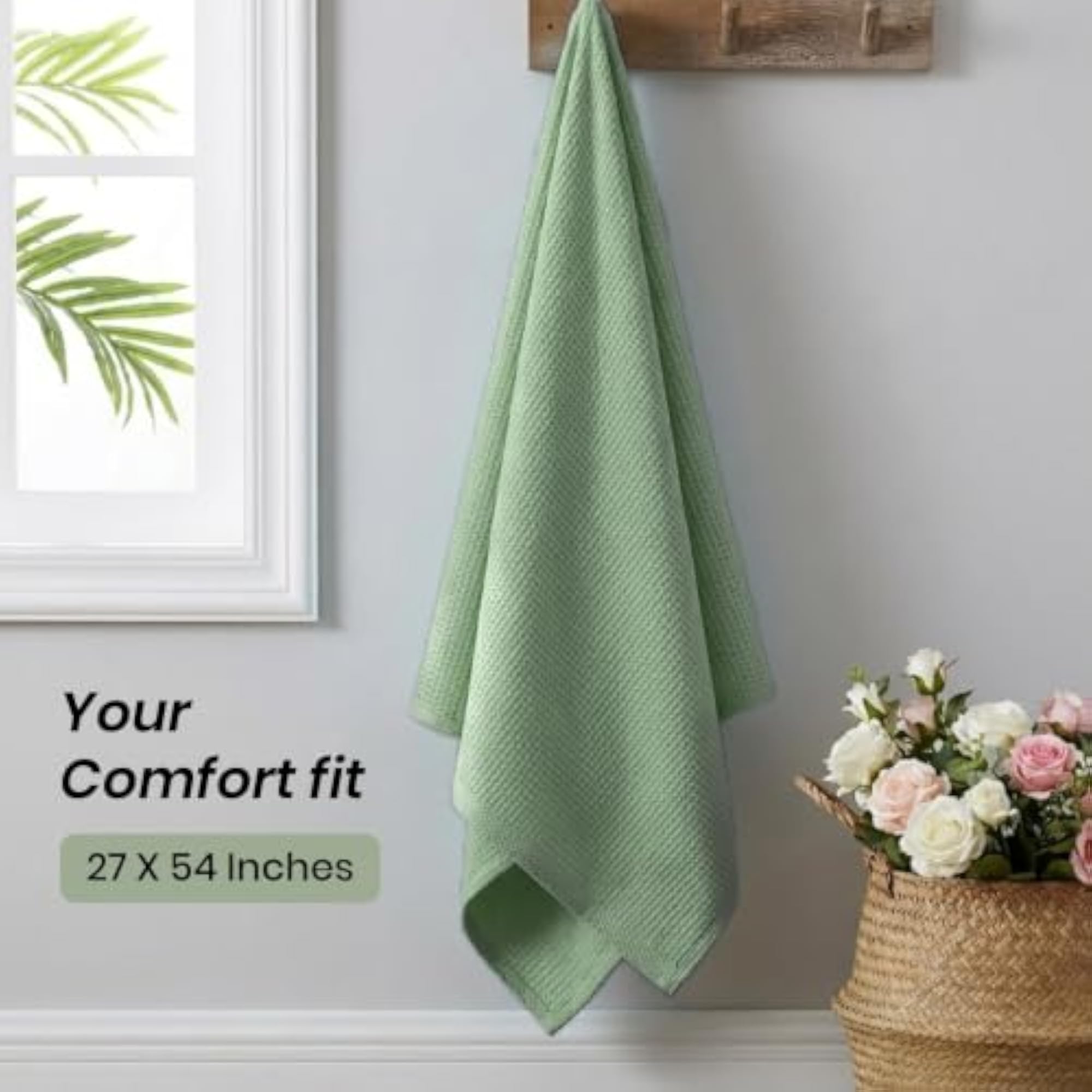 Bamboo Waffle Terry Bath Towel Set of 5