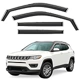 GrandWheel Co Smoke Tinted in-Channel Side Window Vent Visor Deflectors Rain Guards Compatible with
