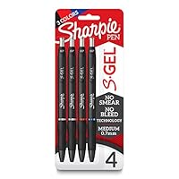 Sharpie S-Gel, Gel Pens, Medium Point (0.7mm), Assorted Colors, 4 Count