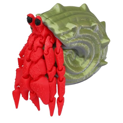 3D Printed Hermit Crab Animal Fidget Toy, Red