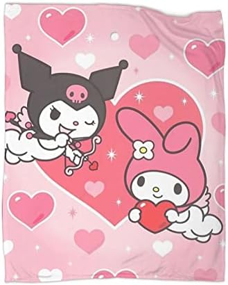Enming Cartoon Anime Pink Blanket Warm Soft for Couch Sofa All Season Super Cozy Plush Blankets for Bed Sofa Travel Bedroom Living Room 50''x40''