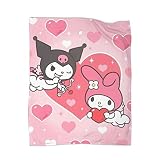 Enming Cartoon Anime Pink Blanket Warm Soft for Couch Sofa All Season Super Cozy Plush Blankets for