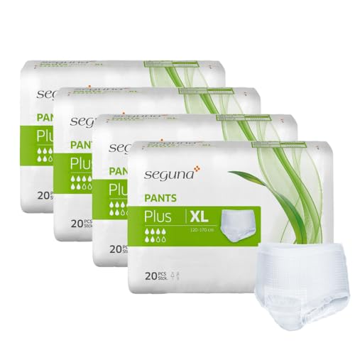 SEGUNA Pants Plus, 4 x 20 Stück, Gr. XL, Inkontinenz Pants, Windelhosen für Erwachsene, Frauen, Männer, Inkontinenzhosen bei Blasenschwäche