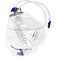 BodyHealt Foley Catheter Bag - Urinary Drainage Bag with Anti-Reflux Chamber - Urine Bag with 2000 mL Volume, 48" Drainage Tube - Catheter Bags for Men & Women - Foley Catheter Kit for Home & Hospital