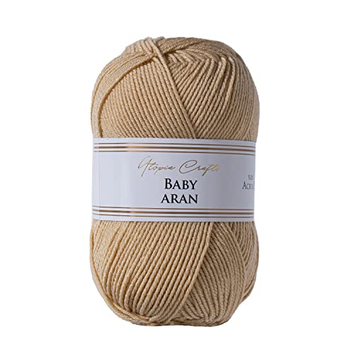 Utopia Crafts Baby Aran Knitting and Crochet Yarn, 100g (Sand Stone)